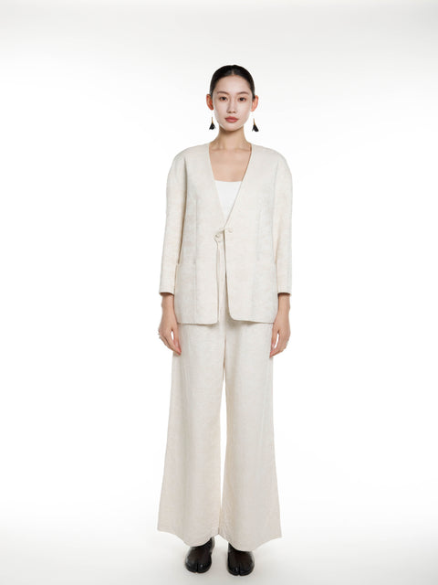 Cotton Linen Long Blazer