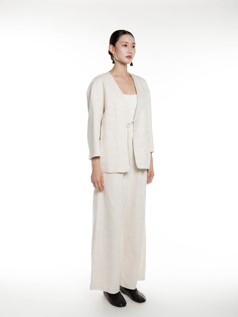 Cotton Linen Long Blazer