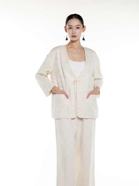 Cotton Linen Long Blazer
