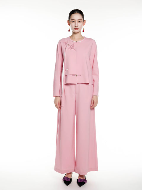Pink Wool Chinese jacket