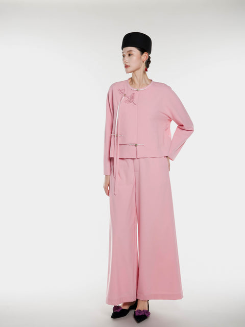 Pink Wool Chinese jacket