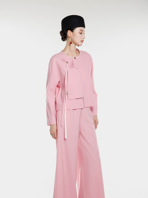 Pink Wool Chinese jacket