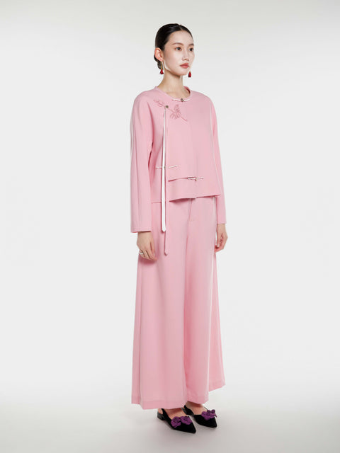 Pink Wool Chinese jacket