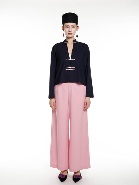 Wool Short V-neck Jacket