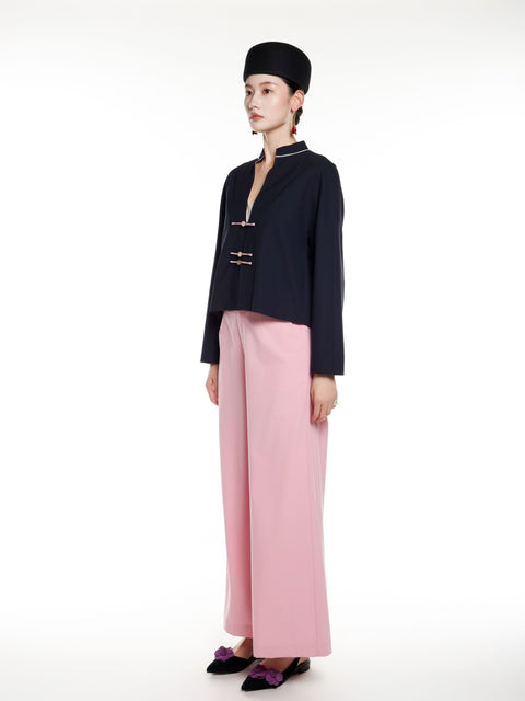 Wool Short V-neck Jacket