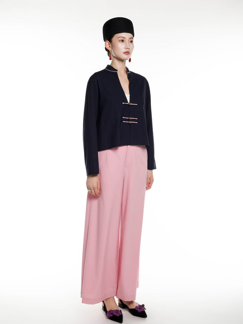 Wool Short V-neck Jacket