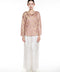 Silk Jacquard Drop Neck Top