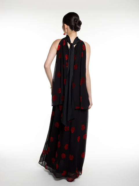 Silk Rose Burnout Sleeveless Top