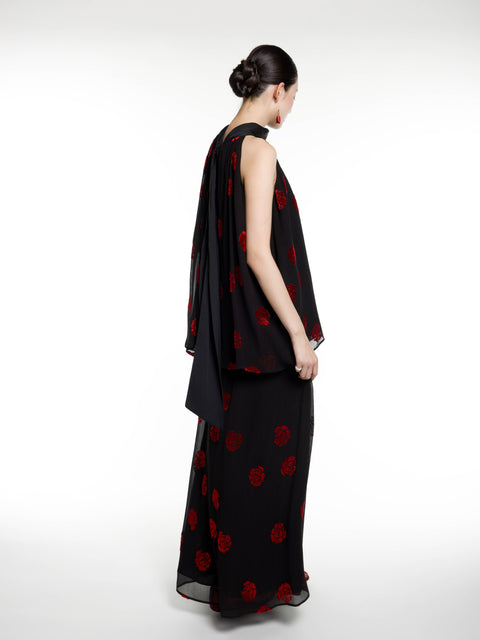 Silk Rose Burnout Sleeveless Top