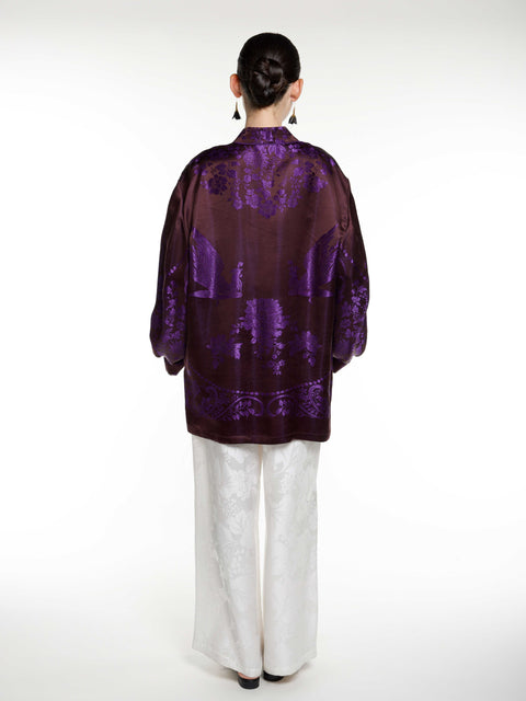 Silk Ancient Jacquard Boyfriend Shirt
