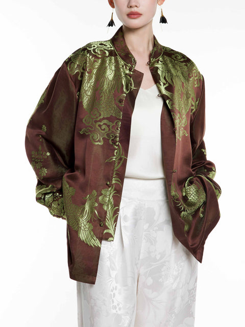 Silk Ancient Jacquard Boyfriend Shirt