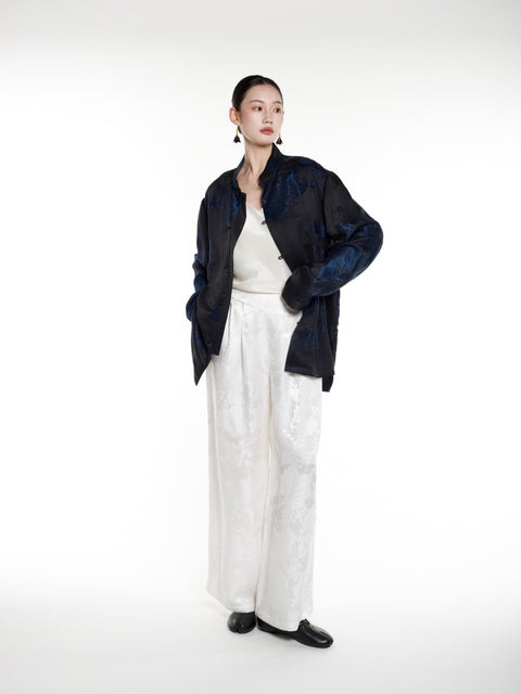 Silk Ancient Jacquard Boyfriend Shirt