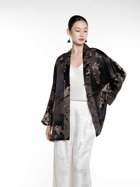 Silk Ancient Jacquard Cardigan