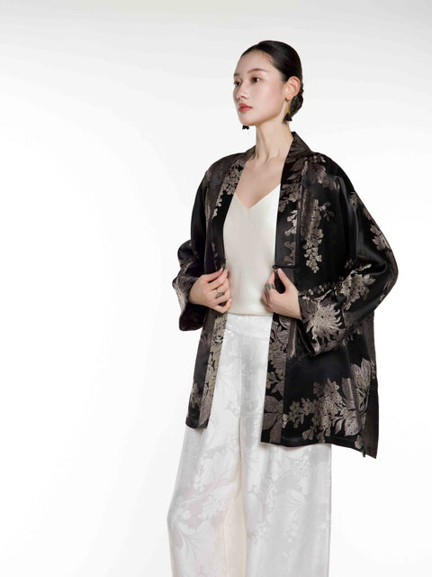 Silk Ancient Jacquard Cardigan