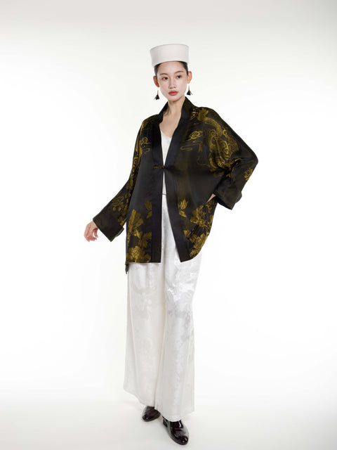 Silk Ancient Jacquard Cardigan