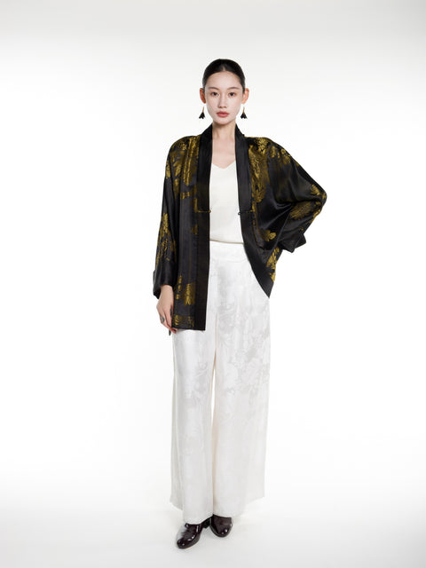 Silk Ancient Jacquard Cardigan