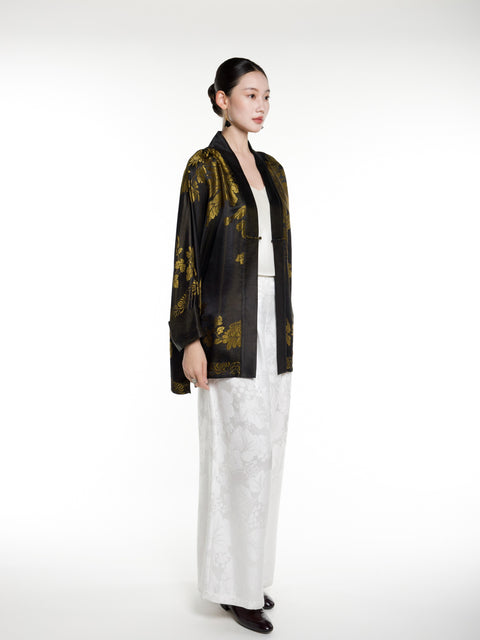 Silk Ancient Jacquard Cardigan