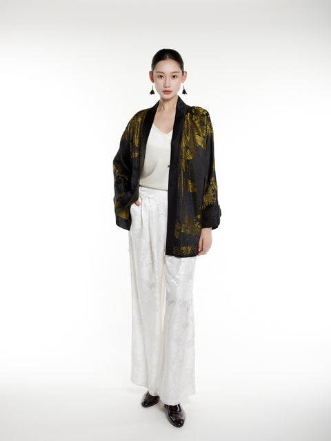Silk Ancient Jacquard Cardigan