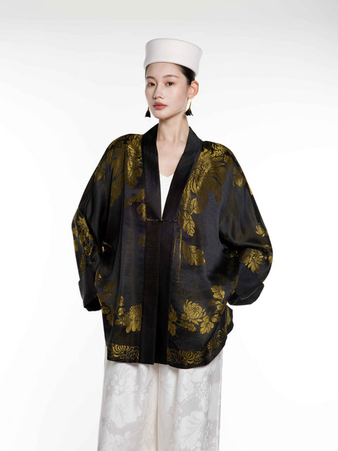 Silk Ancient Jacquard Cardigan