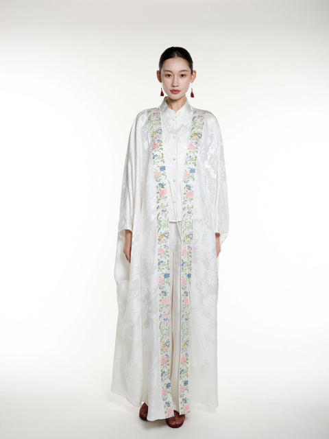 Silk Jacquard Embroidery Abaya