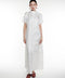 Silk Jacquard Short Sleeves Maxi Dress