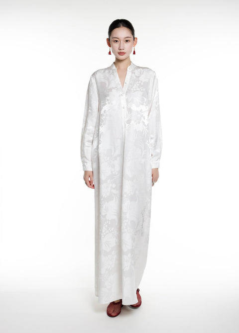 Silk Jacquard Maxi Caften