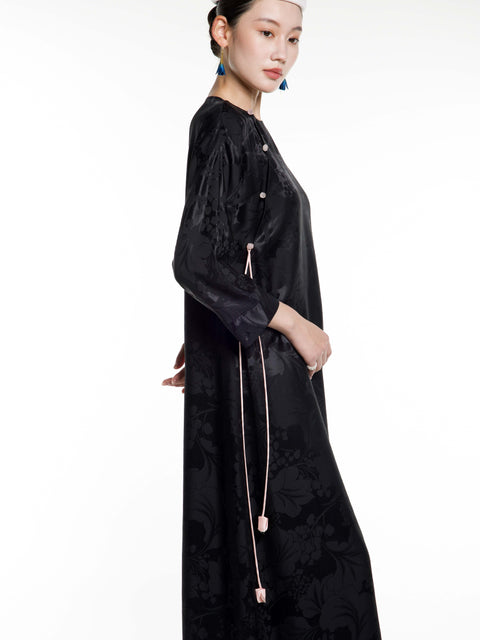 Silk Jacquard Maxi Dress