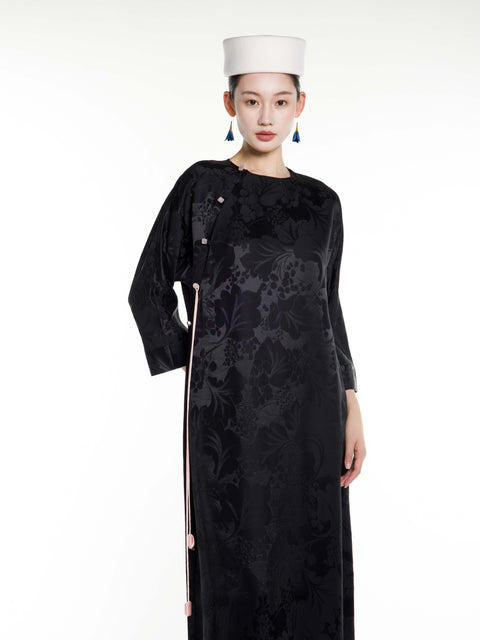 Silk Jacquard Maxi Dress