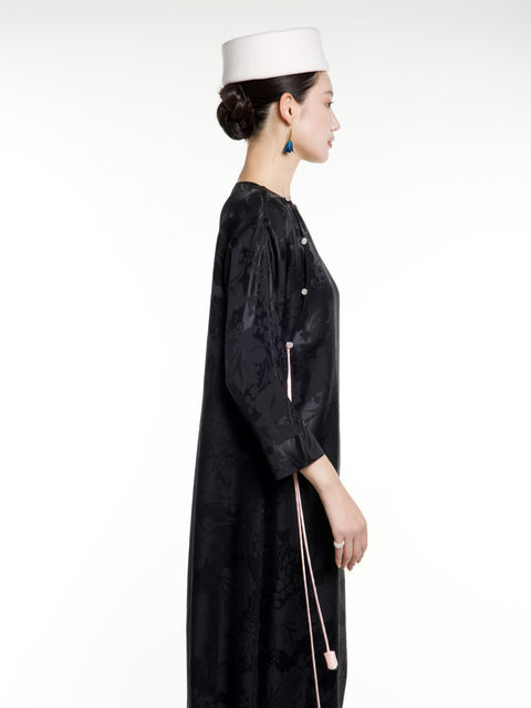 Silk Jacquard Maxi Dress