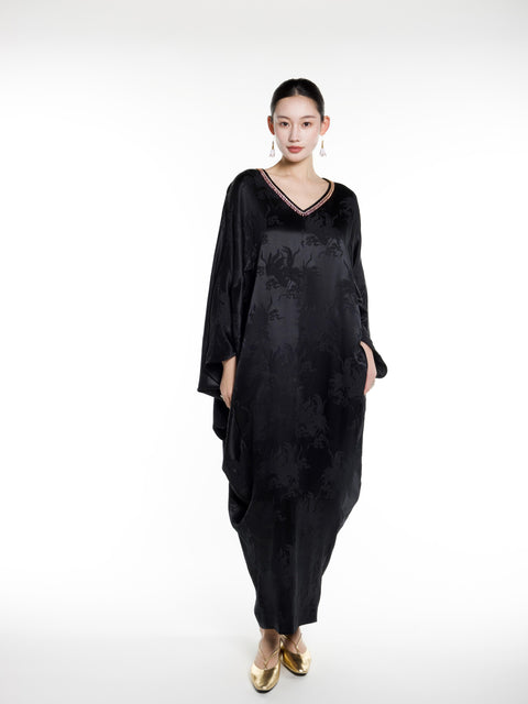Silk Jacquard Maxi Caften