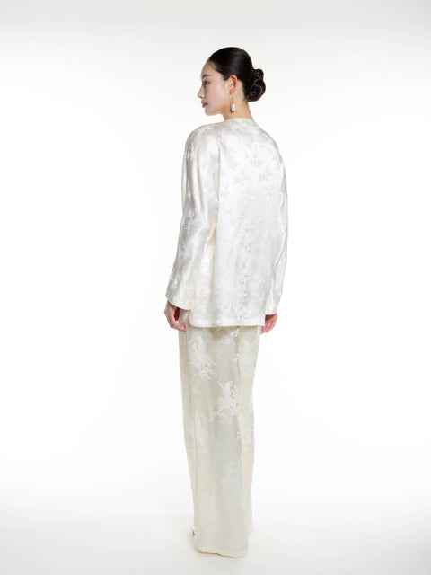Silk Jacquard Long Blouse