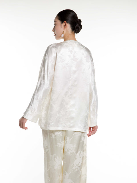 Silk Jacquard Long Blouse