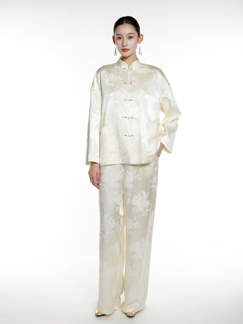 Silk Jacquard Long Jacket