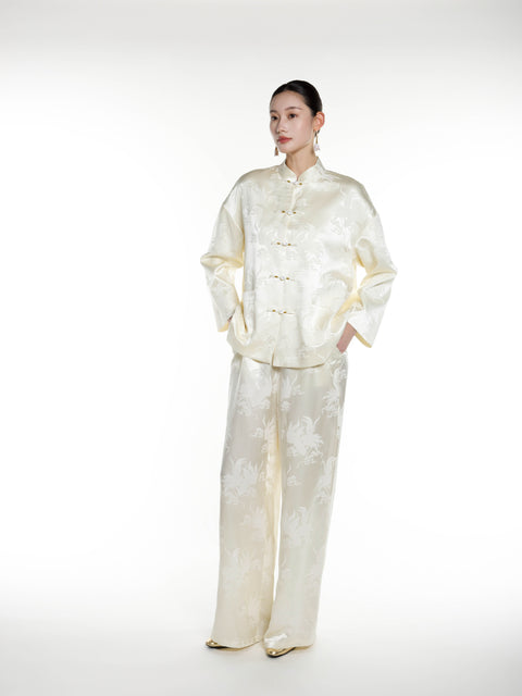Silk Jacquard Long Jacket