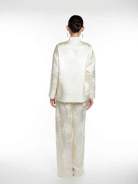 Silk Jacquard Long Jacket