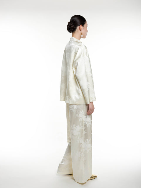 Silk Jacquard Long Jacket