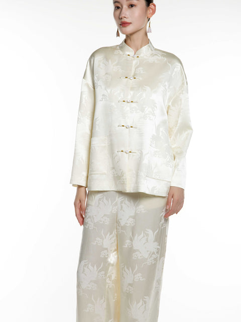 Silk Jacquard Long Jacket