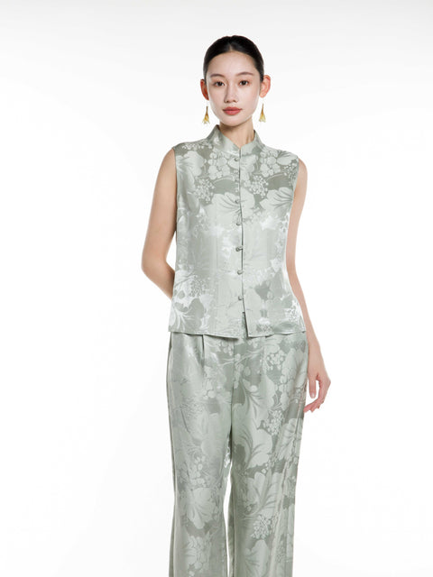 Silk Jacquard Tank Top