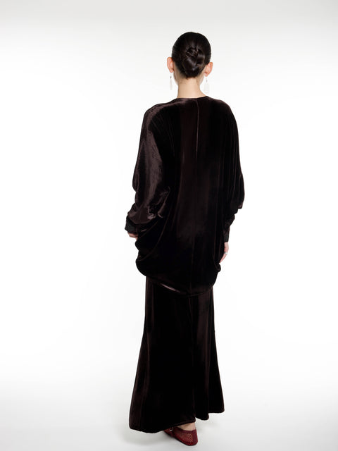 Silk Velvet Flowing Coat