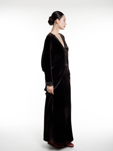 Silk Velvet Flowing Coat