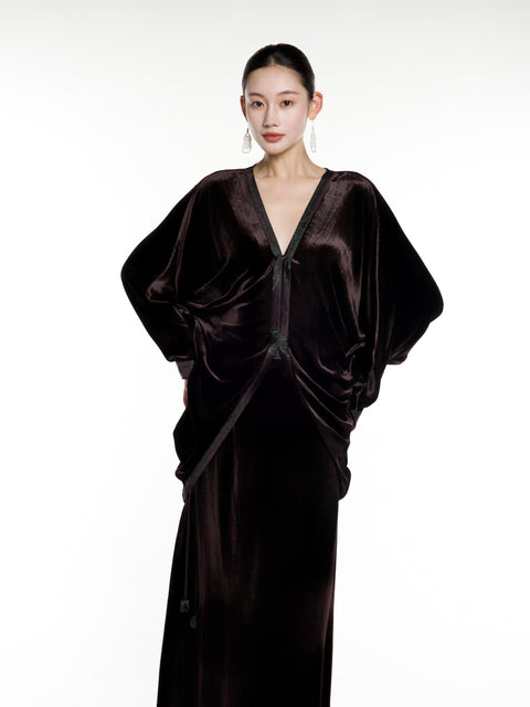 Silk Velvet Flowing Coat