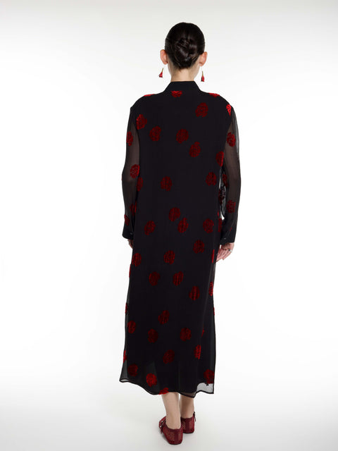 Silk Rose Burnout Midi Dress