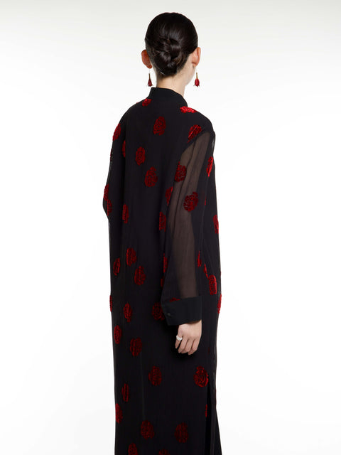 Silk Rose Burnout Midi Dress