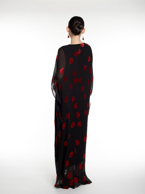 Silk Rose Burnout Maxi Caften