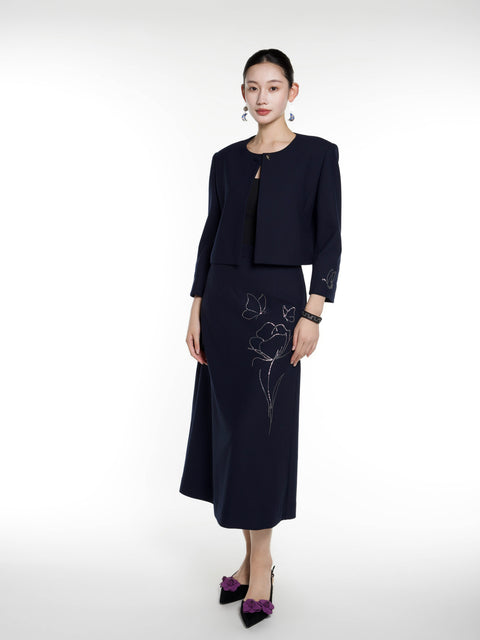 Tin Embroidery Short Blazer