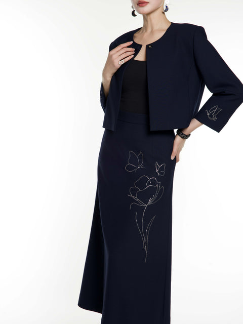 Tin Embroidery Short Blazer