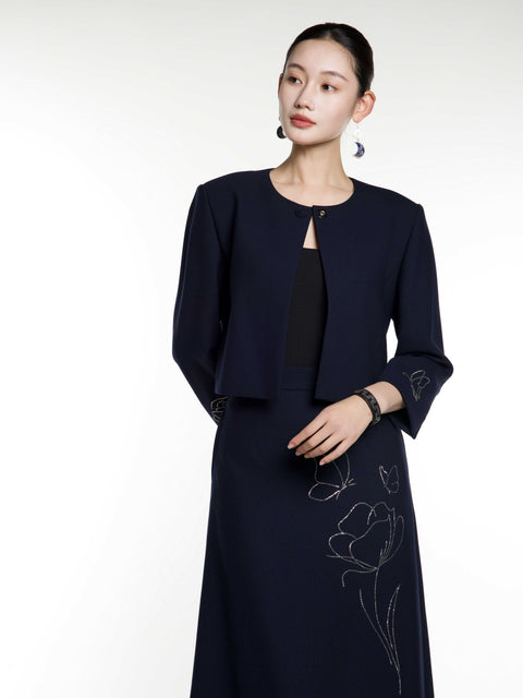 Tin Embroidery Short Blazer