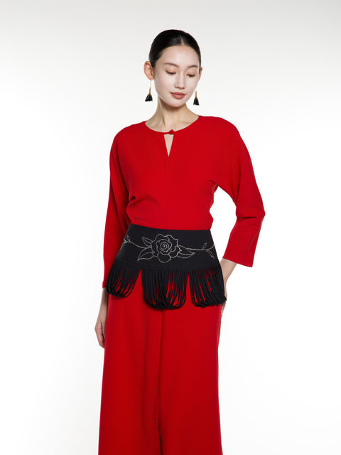 Tin Embroidery Flower Waist Seal