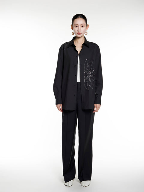 Tin Embroidery Half Flower Shirt