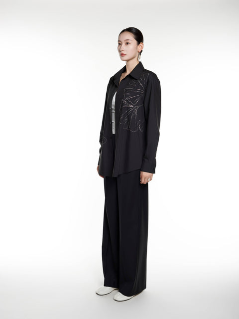 Tin Sleaf Embroidery Shirt